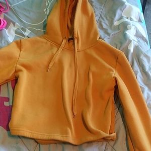 Yellow cropped hoodie